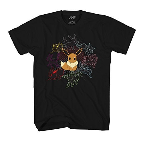 Pokemon Pokémon Mono Eeveeloutions Eevee T-Shirt (Extra Large, Adult Black) - Image 1