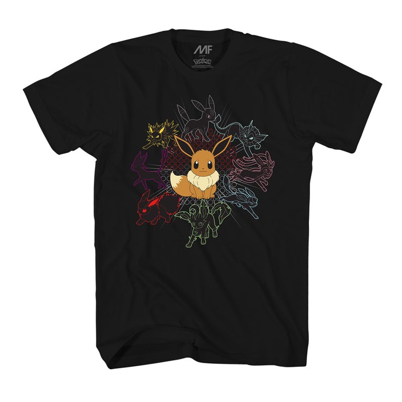 Pokemon Pokémon Mono Eeveeloutions Eevee T-Shirt (Extra Large, Adult Black) - Image 3
