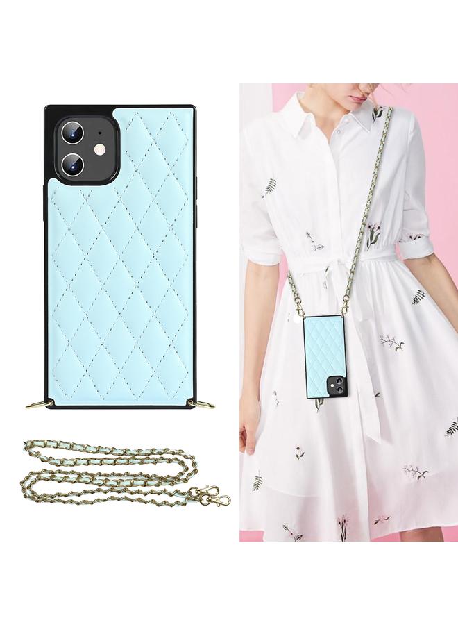 زبون جراب لهاتف iPhone 12 mini أنيق بنمط معيني من جلد الألياف الدقيقة + جراب مقاوم للصدمات من مادة TPU مع حزام كروس بودي سلسلة - Image 1