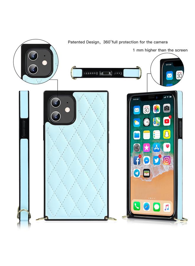 زبون جراب لهاتف iPhone 12 mini أنيق بنمط معيني من جلد الألياف الدقيقة + جراب مقاوم للصدمات من مادة TPU مع حزام كروس بودي سلسلة - Image 3