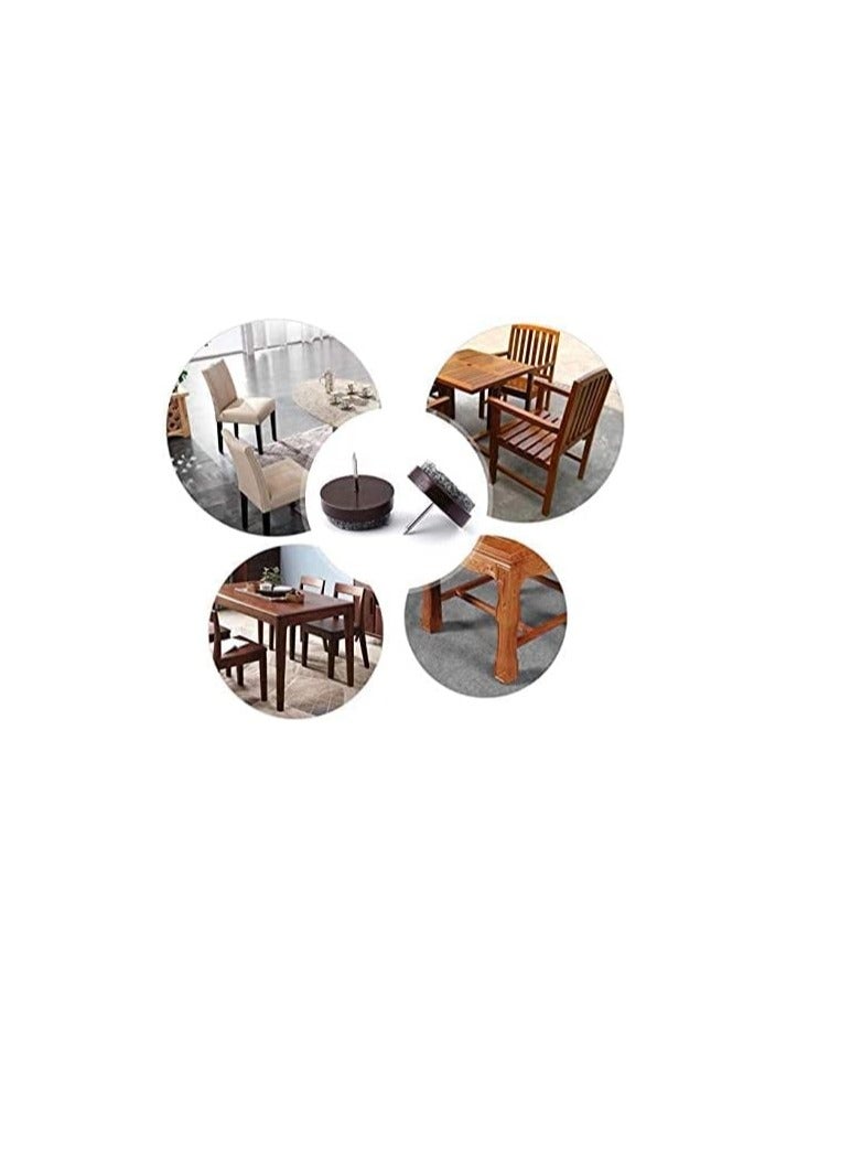 ROBUSTLINE ROBUSTLINE FURNITURE LEG FLOOR PROTECTOR GUARD FELT PAD NAIL-ON ANTI SLIDE BROWN COLOR 35MM 4PCS/CARD - Image 2