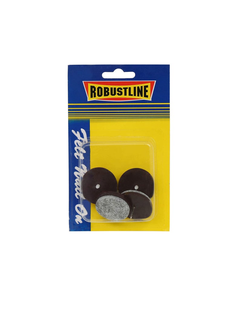 ROBUSTLINE ROBUSTLINE FURNITURE LEG FLOOR PROTECTOR GUARD FELT PAD NAIL-ON ANTI SLIDE BROWN COLOR 35MM 4PCS/CARD - Image 1