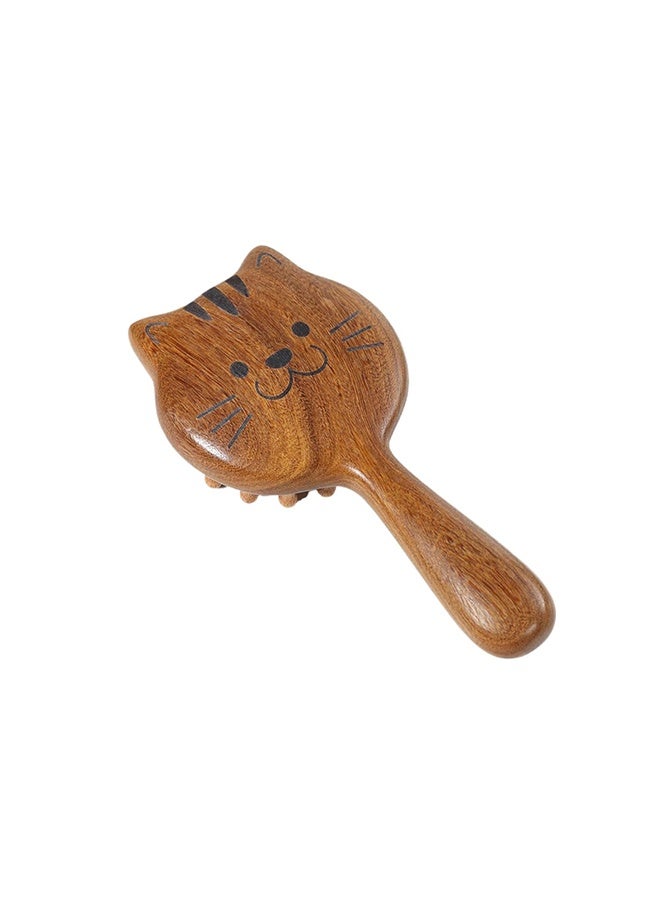 مشط تدليك فروة الرأس الخشبي، تدليك فروة الرأس الناعم - Image 1