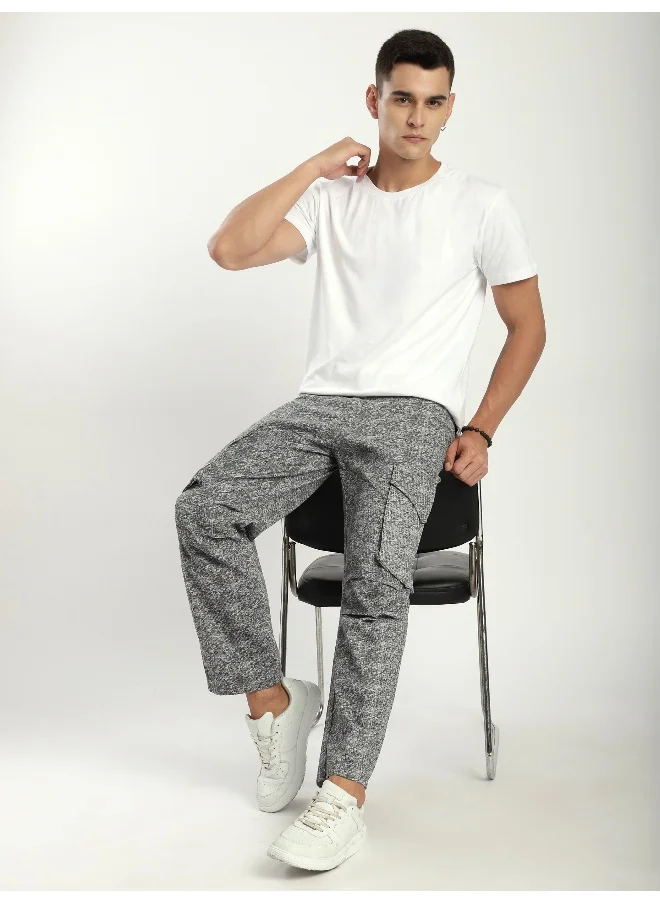 Beyoung Grey Color Blast Cargo Pants for men's