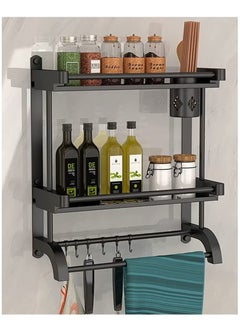 Beauenty Shower Caddy Bathroom Shelf with Towel Bar,Bathtub Accessories Wall Shelf Shower Rack with Brush Holder,2 Tier Bath Towel Rack,Storage Organizer Shelf for Bathroom Kitchen Toilet  - Image 3
