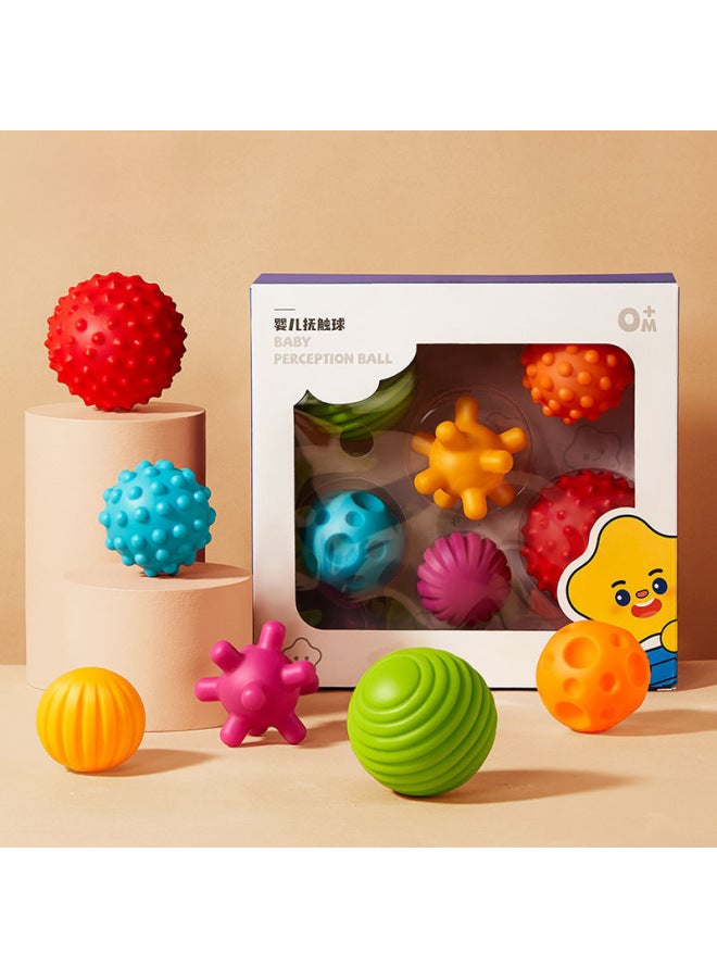 إسكدنيا كرة تدليك للأطفال حديثي الولادة للتعليم المبكر، كرة لمس، كرة إدراك، كرة يد للأطفال، كرة إمساك يد مهدئة للأطفال - اللون: 【مجموعة من 6 قطع】 كرة يد للأطفال، كرة تدليك - Image 2
