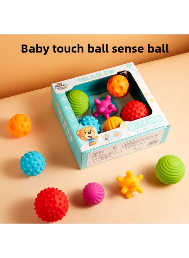 إسكدنيا كرة تدليك للأطفال حديثي الولادة للتعليم المبكر، كرة لمس، كرة إدراك، كرة يد للأطفال، كرة إمساك يد مهدئة للأطفال - اللون: 【مجموعة من 6 قطع】 كرة يد للأطفال، كرة تدليك - Image 3