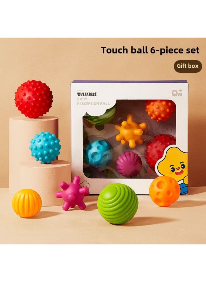 إسكدنيا كرة تدليك للأطفال حديثي الولادة للتعليم المبكر، كرة لمس، كرة إدراك، كرة يد للأطفال، كرة إمساك يد مهدئة للأطفال - اللون: 【مجموعة من 6 قطع】 كرة يد للأطفال، كرة تدليك - Image 1