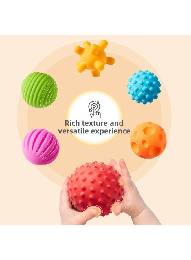 إسكدنيا كرة تدليك للأطفال حديثي الولادة للتعليم المبكر، كرة لمس، كرة إدراك، كرة يد للأطفال، كرة إمساك يد مهدئة للأطفال - اللون: 【مجموعة من 6 قطع】 كرة يد للأطفال، كرة تدليك - Image 4