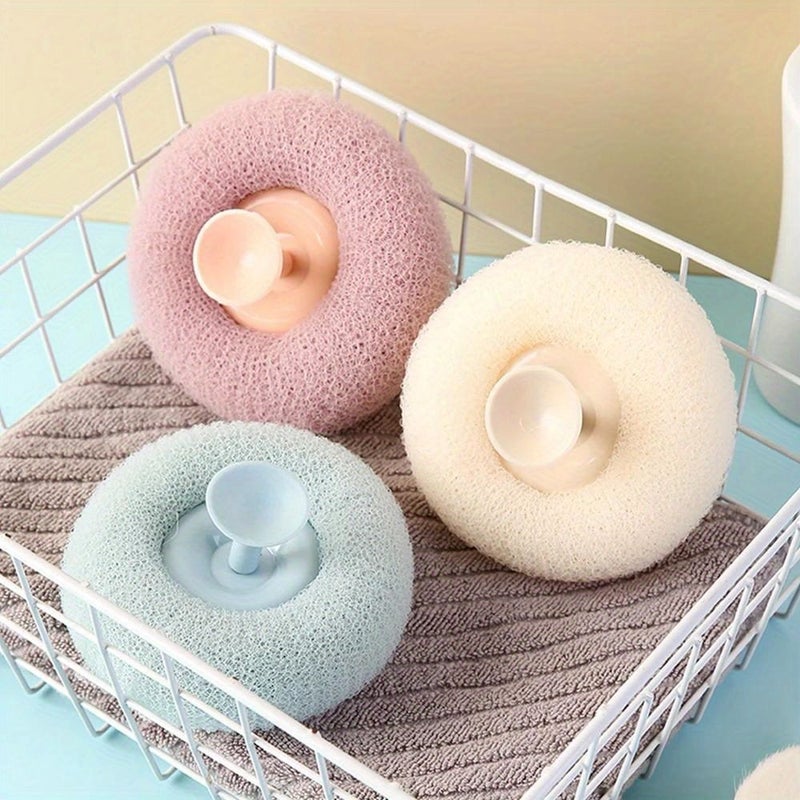 Blue Round Mesh Bath Sponge Balls For Exfoliating Shower Cleaning Body Scrubber - Image 2