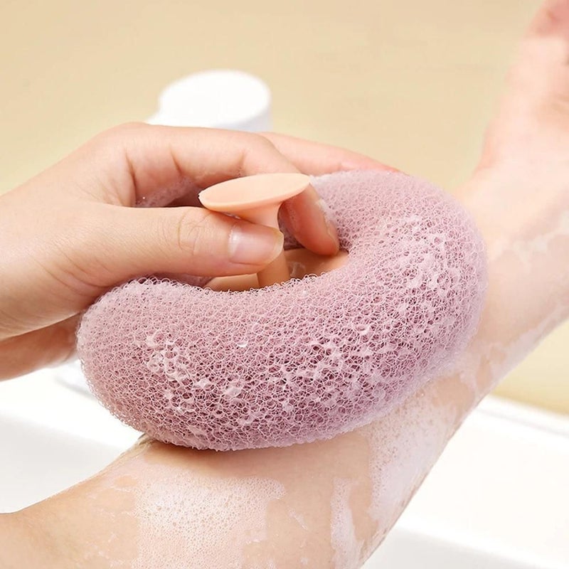 Blue Round Mesh Bath Sponge Balls For Exfoliating Shower Cleaning Body Scrubber - Image 5