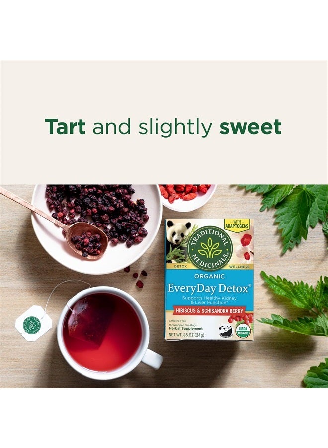 Traditional Medicinals شاي، ديتوكس يومي عضوي من توت الشيساندرا، يدعم وظيفة الكبد الصحية، ديتوكس، 16 كيس شاي - Image 3