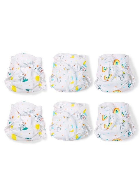 SuperBottoms First Love Muslin DryFeel Langot | Pack of 6 |Softest, Breathable & Gentlest langot for Baby with Premium Muslin Layer | 100% Waterproof |5 to 9 months old | size - Large (5kg - 10kg)