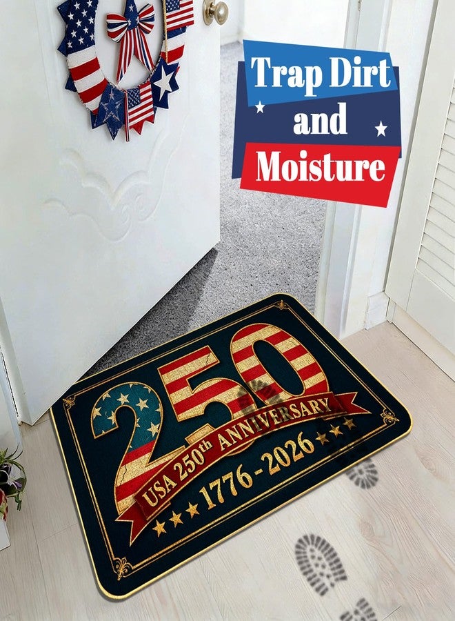 ARTDMT 250th Door Mat, Patriotic Vintage USA Anniversary Outdoor Indoor Patio Entrance Door Mats Low Profile Non Slip Outside Inside Floor Mat Rugs for Home Decor, 29x17Inch - Image 4