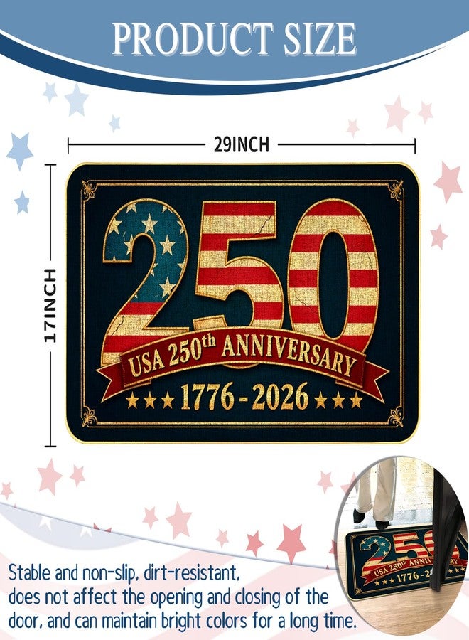 ARTDMT 250th Door Mat, Patriotic Vintage USA Anniversary Outdoor Indoor Patio Entrance Door Mats Low Profile Non Slip Outside Inside Floor Mat Rugs for Home Decor, 29x17Inch - Image 5