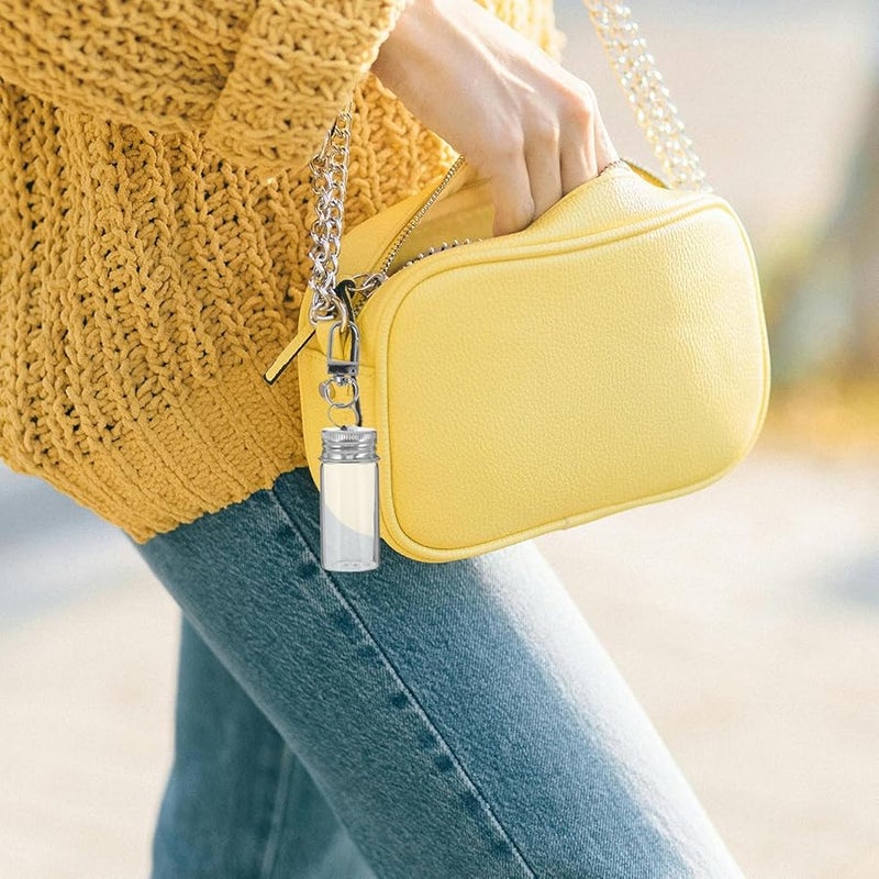 10ml Small Glass Bottle Keychain Set Of 10 Mini Seasoning Jars For DIY Wedding Favors Crafts - Image 5