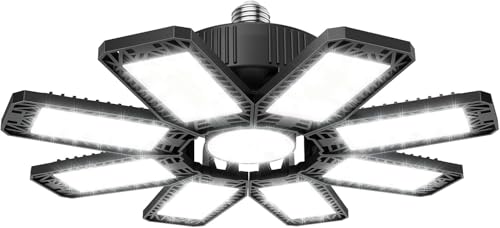 ISKYDRAW LED Garage Light 240W 24000LM Garage Lights Ceiling LED with 81 Deformable Panels 6500K Daylight Garage Ceiling Lights Bay Lighting for Workshop Workbench Basement Attic - Image 1