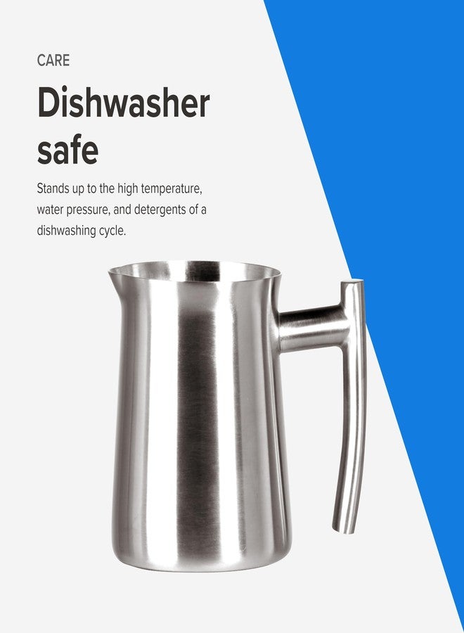 فريلنغ إبريق رغوة الحليب من الفولاذ المقاوم للصدأ من فريلينج - سعة 10 أونصة، مصنوع من الفولاذ المقاوم للصدأ المصقول 18/10 باللون الفضي - رغوة وتبخير الحليب لفن اللاتيه والإسبريسو - إبريق كريمة - آمن للغسل في غسالة الأطباق - Image 5