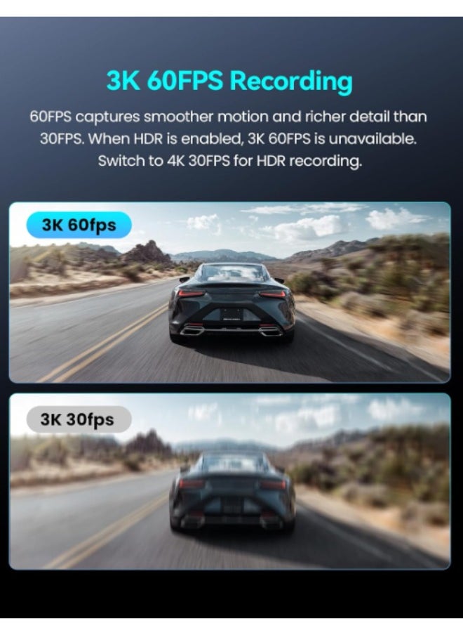 ddpai - DDPAI 4K Dash Cam Front and Rear, 4K+1080P Dash Cam, Dual STARVIS 2 Sensors,5G WiFi GPS, Dashcam with Free 32GB eMMC,Night Vision,3" IPS,HDR,ADAS,24 Hours Parking Mode,Loop Recording G-Sensor, Z60 Pro - Image 1