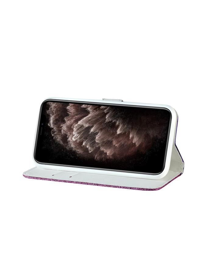 Zaboon Case For iPhone 12 Pro Max Laser Glitter Powder Matching Crocodile Texture Horizontal Flip Leather Case with Card Slots & Holder & Wallet - Image 5