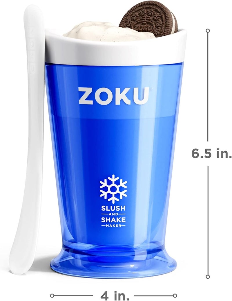 ZOKU صانع السلاش والشيك الأصلي، كوب سلاشي 3 عبوات لتحضير سلاش منزلي سريع بحجم حصة واحدة، عصائر فواكه، وشيكولاتة في دقائق، مجموعة أزرق/أحمر/أخضر من 3 - Image 3