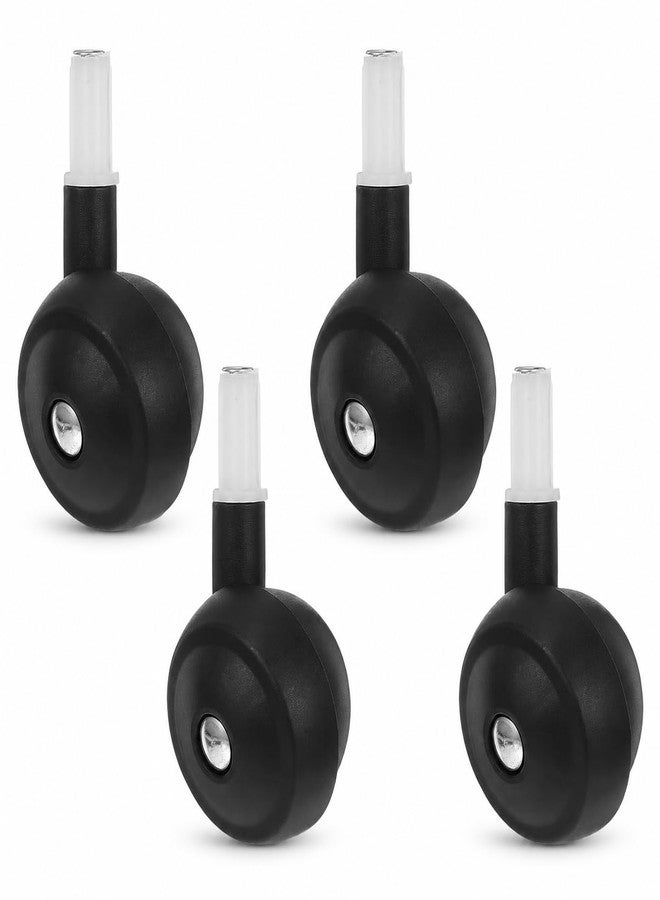 LAoabyoe Baby Walker Replacement Wheels, 4 Pcs Stem Mount Caster Wheels for Baby Walkers and Strollers, Push-in PP Plastic Replacement Wheels, Smooth Rolling Walker Accessories, Black - Image 1