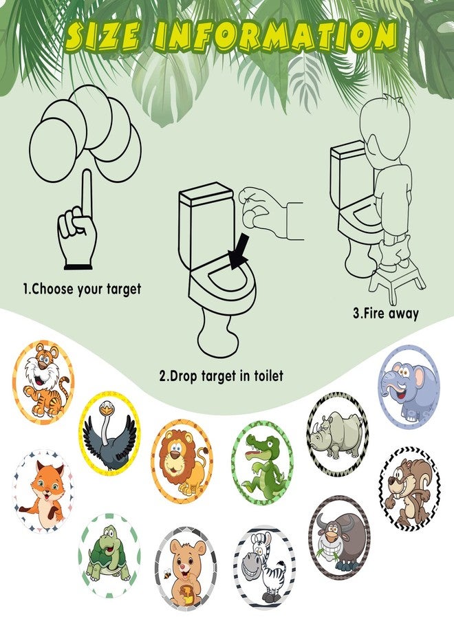 Eersida 120 Pcs Toilet Targets for Potty Training Boys Pee Tinkle Flushable Paper Transportation Animal Sticker Dissolving Pee Toilet Aiming Targets for Toddler Boys Training Use(Animal Style) - Image 4