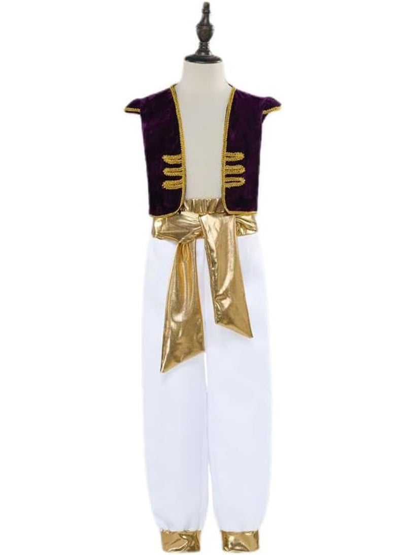 Movie Aladdin Magic Lamp cos costume Aladdin Prince cosplay costume For Boys  - Image 1