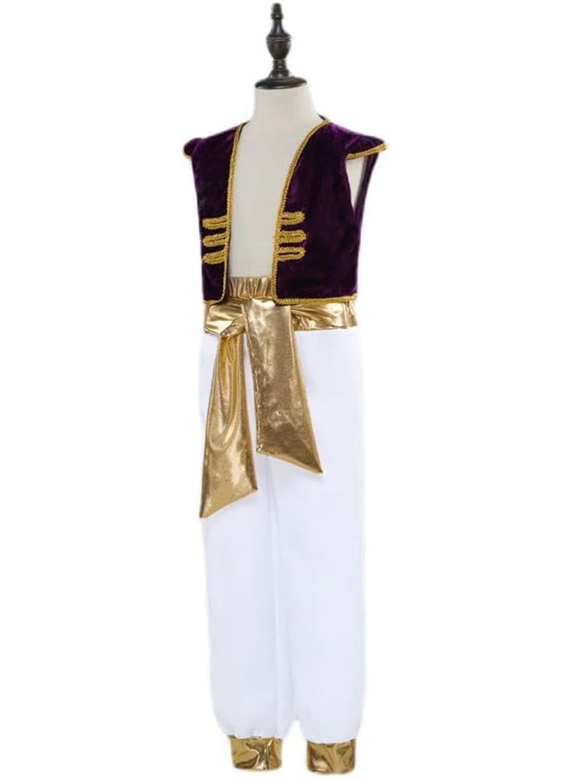 Movie Aladdin Magic Lamp cos costume Aladdin Prince cosplay costume For Boys  - Image 2