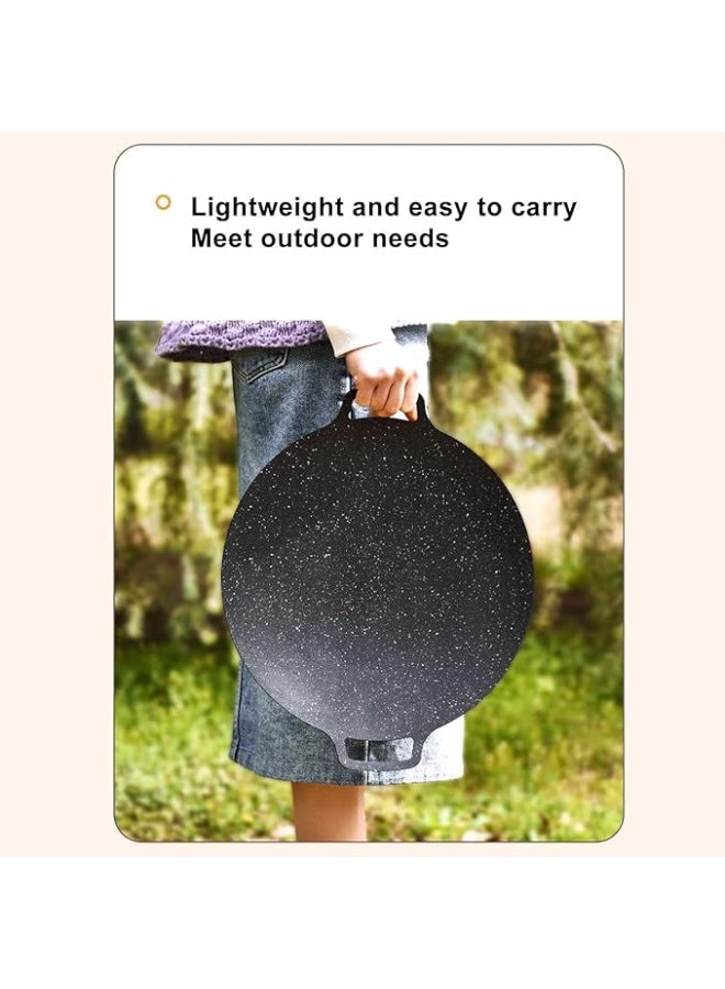 Korean Heavy Aluminum Alloy Frying Pan – Round Teppanyaki Pan for Home or Outdoor Cooking - Image 5