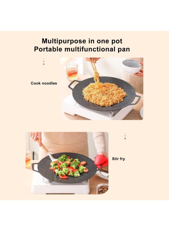 Korean Heavy Aluminum Alloy Frying Pan – Round Teppanyaki Pan for Home or Outdoor Cooking - Image 3