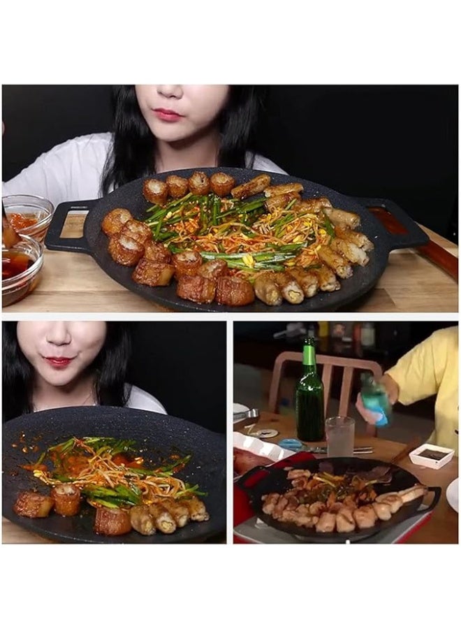 Korean Heavy Aluminum Alloy Frying Pan – Round Teppanyaki Pan for Home or Outdoor Cooking - Image 4
