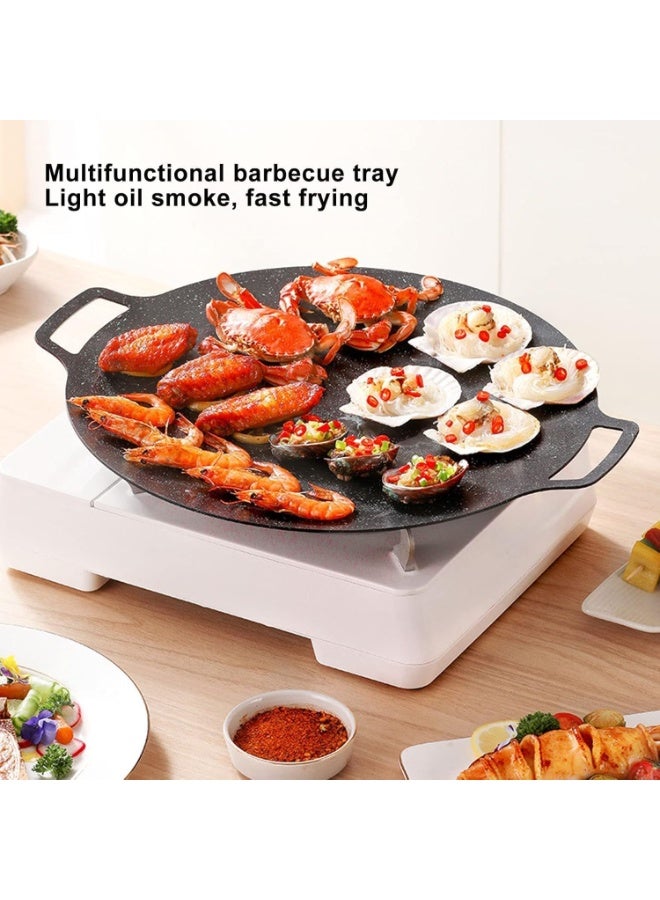 Korean Heavy Aluminum Alloy Frying Pan – Round Teppanyaki Pan for Home or Outdoor Cooking - Image 2