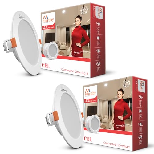 Murphy 9W LED Cool White CBL Round Panel Conceal Box Down Light, Pack of 2,Aluminium - Image 1