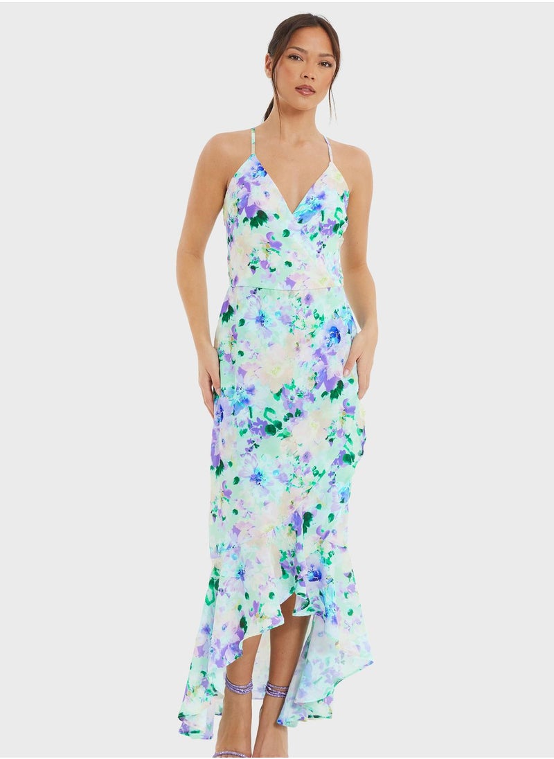 QUIZ Floral Print Dress  - Image 1