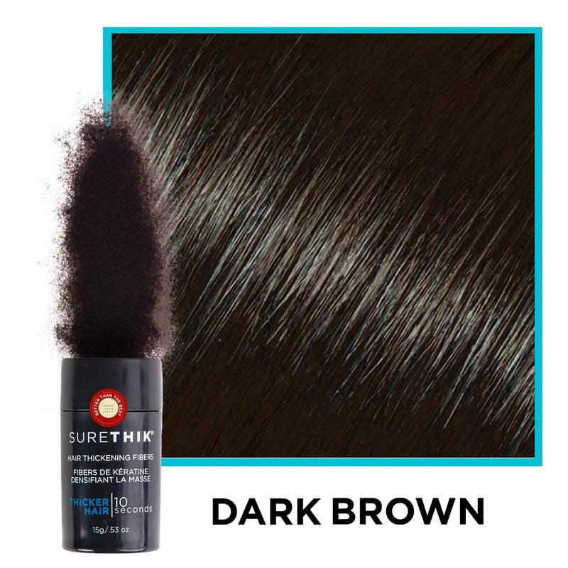 SureThik Hair Thickening Fibers Natural For Thicker Looking Hair Building Fibers 15g Dark Brown - Image 2