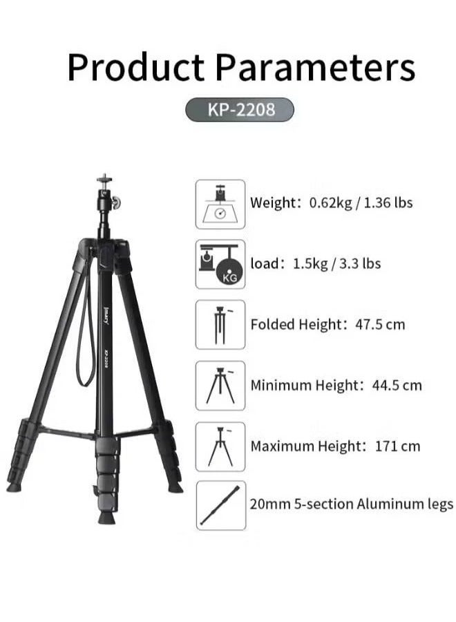 Jmary KP-2208 Multifunctional Tripod  Monopod For Mobile And Ring Light - Image 4