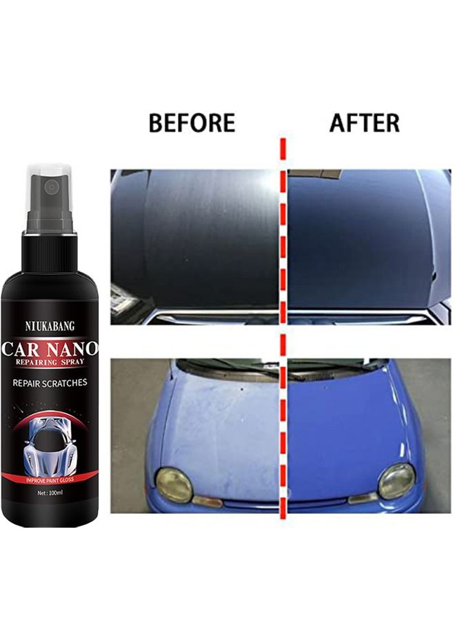 Car Nano Repairing Spray, Fast Repair Scratches Repairing Polish Spray for Auto Detailing Glasscoat Car Polish  100ml - Image 2