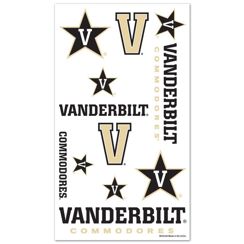 WinCraft WinCraft Vanderbilt Commodores Official NCAA 4 inch x 7 inch Temporary Tattoos by 843944