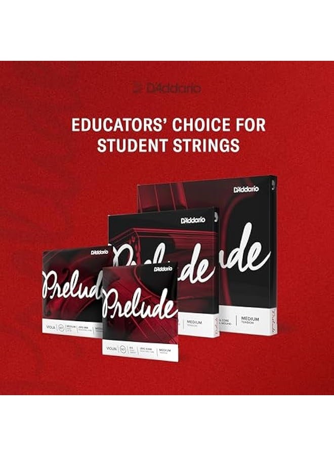 د'اداريو مجموعة أوتار كمان بريلود، مقاس 1/4، توتر متوسط – J810 1/4M - نواة فولاذية صلبة، نغمة دافئة، اقتصادية ومتينة – خيار المعلمين لأوتار الطلاب – مجموعة واحدة - Image 3