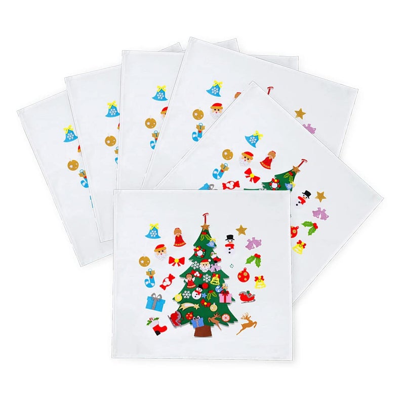 Khakee 6 Pcs Christmas Theme Silk Table Napkins 10x 10 for Xmas Decoration Christmas Ornaments Christmas Giftxmas21004 - Image 2