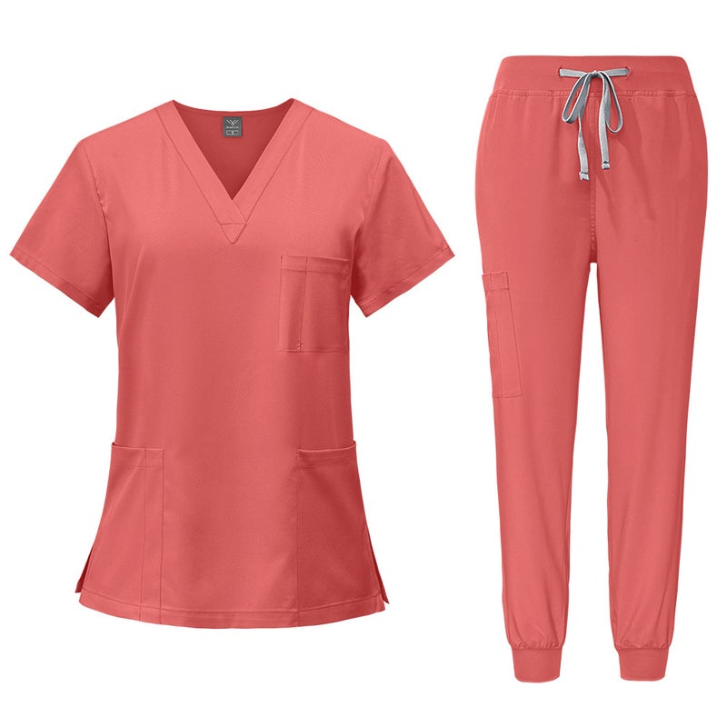 [Same Day Will Be Sent All Colors and Sized] Hand Wash Clothes for Men and Women, Quick-Drying Short-Sleeved Surgical Clothes, Nurse Pet Hospital Work Clothes - Image 1