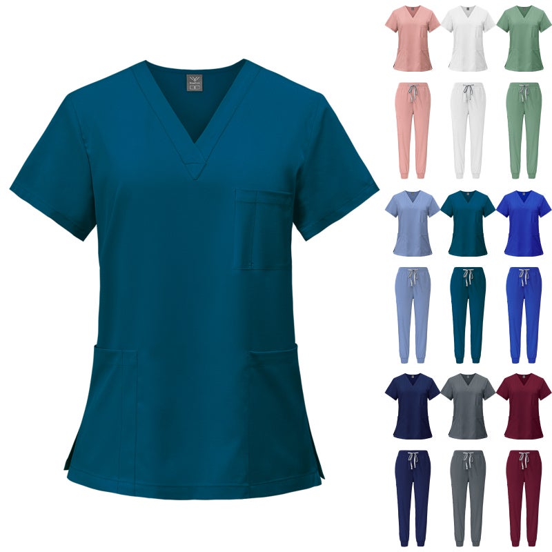 [Same Day Will Be Sent All Colors and Sized] Hand Wash Clothes for Men and Women, Quick-Drying Short-Sleeved Surgical Clothes, Nurse Pet Hospital Work Clothes - Image 2