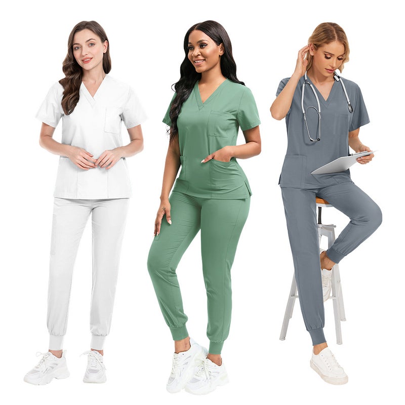 [Same Day Will Be Sent All Colors and Sized] Hand Wash Clothes for Men and Women, Quick-Drying Short-Sleeved Surgical Clothes, Nurse Pet Hospital Work Clothes - Image 5