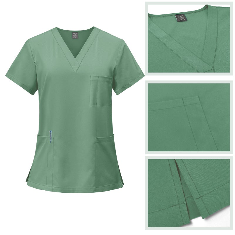 [Same Day Will Be Sent All Colors and Sized] Hand Wash Clothes for Men and Women, Quick-Drying Short-Sleeved Surgical Clothes, Nurse Pet Hospital Work Clothes - Image 3