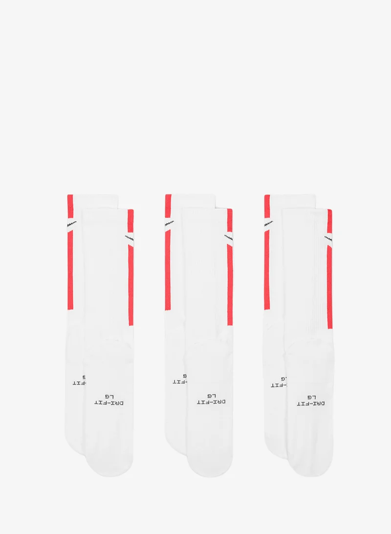 Nike 3-Pack Everyday Stripe Crew Socks