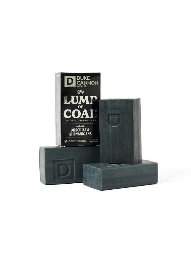 Duke Cannon Supply Co. Big Lump Of Coal Soap Bar For Men Holiday Edition (Bergamot & Black Pepper Scent) Superior Grade Extra Large Parabenfree All Skin Types 10 Oz (3 Pack)  - Image 2