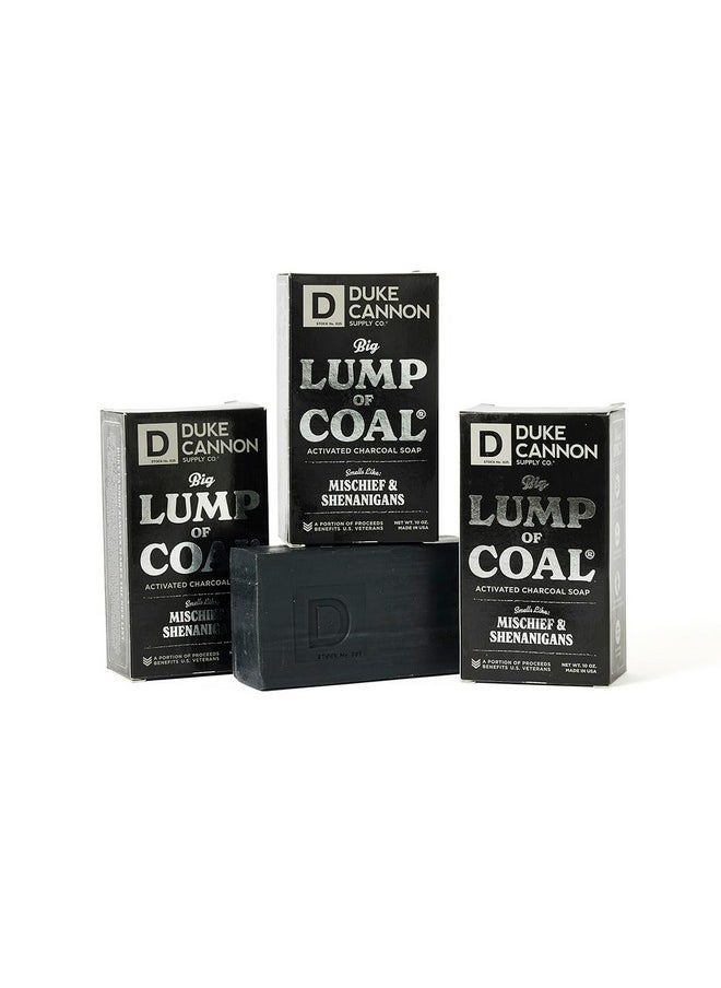 Duke Cannon Supply Co. Big Lump Of Coal Soap Bar For Men Holiday Edition (Bergamot & Black Pepper Scent) Superior Grade Extra Large Parabenfree All Skin Types 10 Oz (3 Pack)  - Image 1