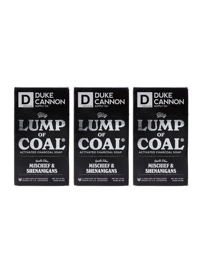 Duke Cannon Supply Co. Big Lump Of Coal Soap Bar For Men Holiday Edition (Bergamot & Black Pepper Scent) Superior Grade Extra Large Parabenfree All Skin Types 10 Oz (3 Pack)  - Image 3