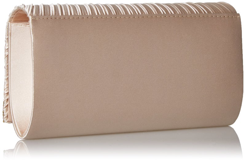 Jessica McClintock womens Chloe Satin Clutch Evening Handbag, Champagne, One Size US - Image 2